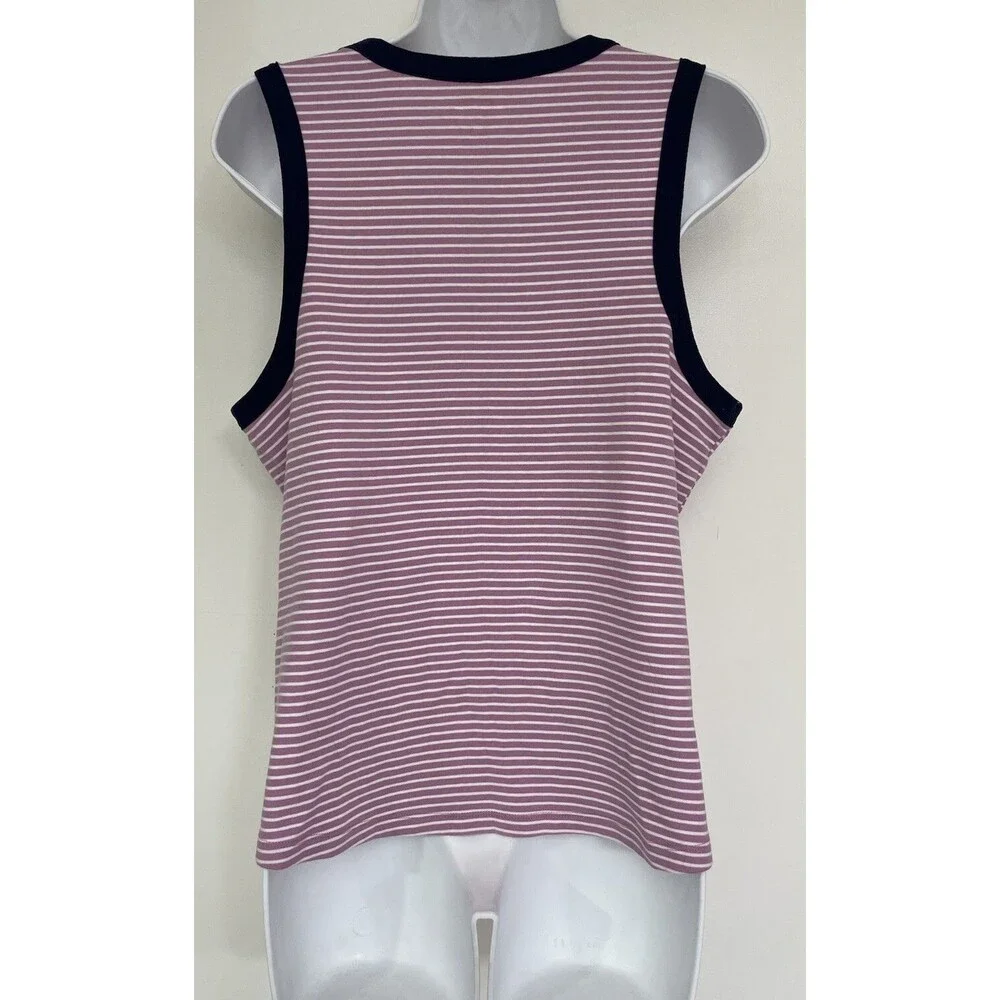 WOMEN'S OLD NAVy  STRIPE RIB-KNIT TANK TOP - SIZE XL  Petite B16 - Picture 4 of 5